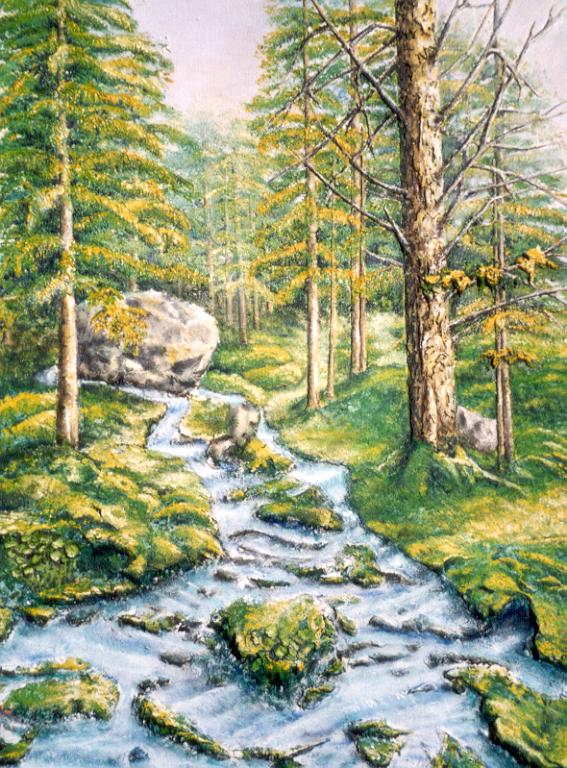"Sorgente di vita" olio su tela 70x50