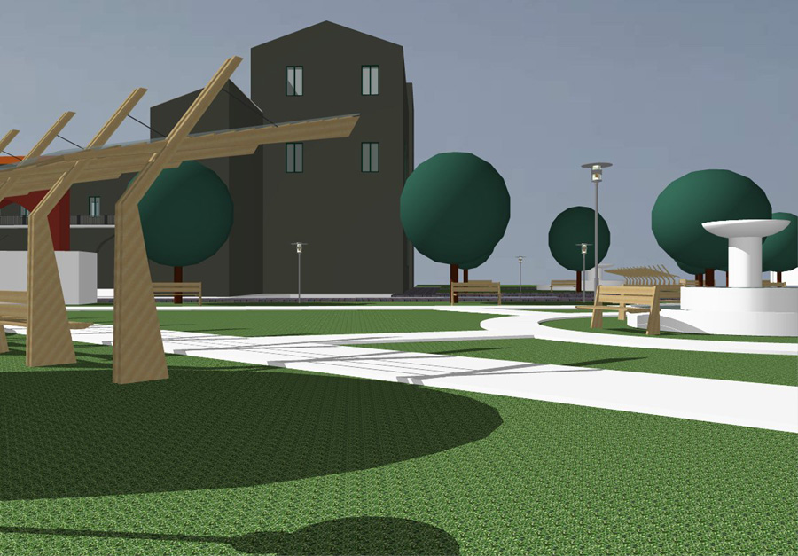 rendering sistemazione esterna