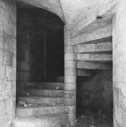 Particolare della scala a chiocciola