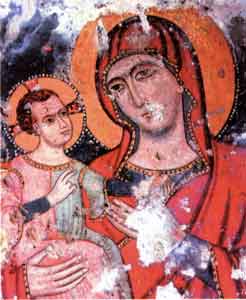 Dipinto bizantino rinvenuto nella cripta della masseria Jesce